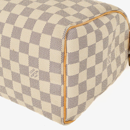 Louis Vuitton Speedy 25 Handtasche aus beschichtetem Damier Azur Canvas