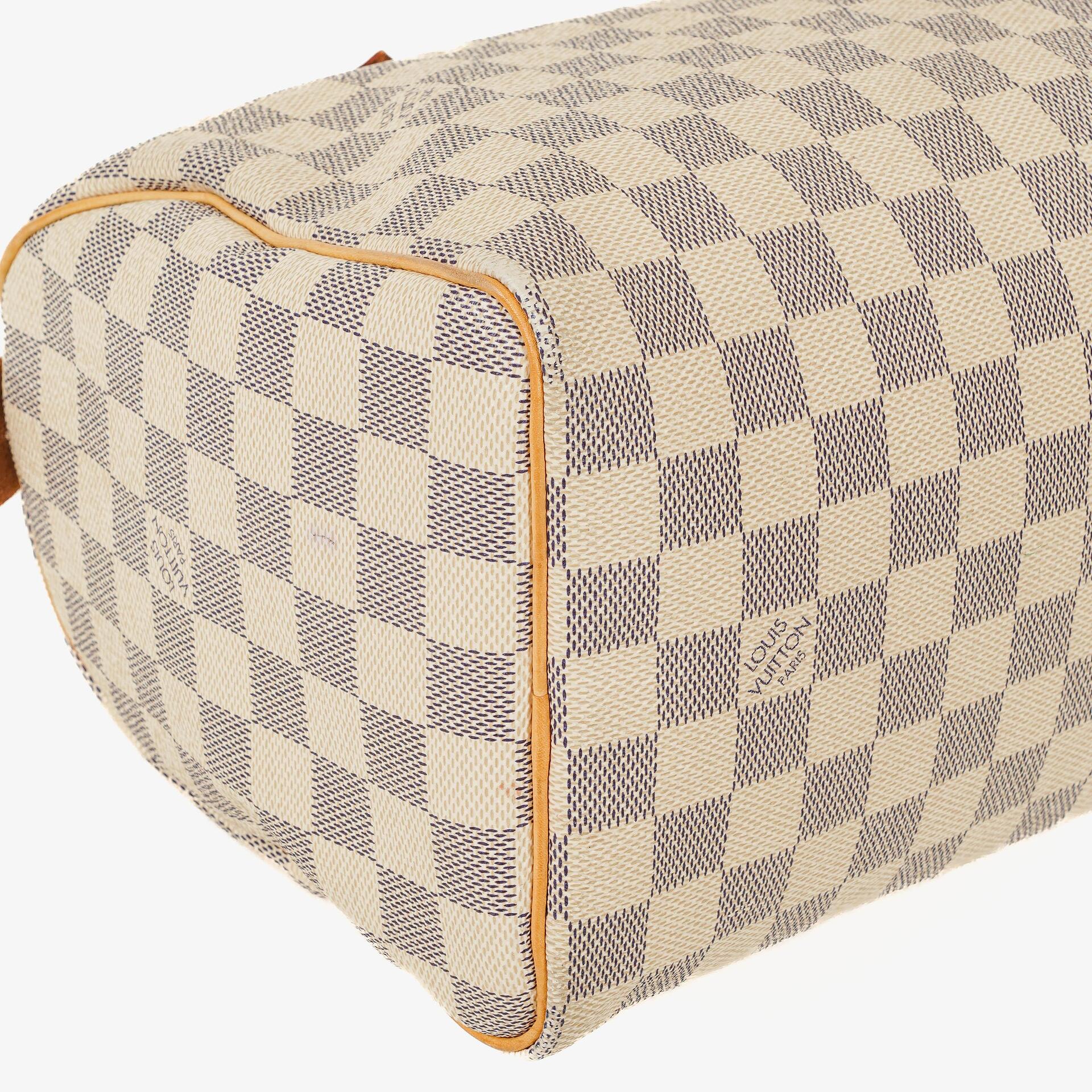Louis Vuitton Speedy 25 Handtasche aus beschichtetem Damier Azur Canvas