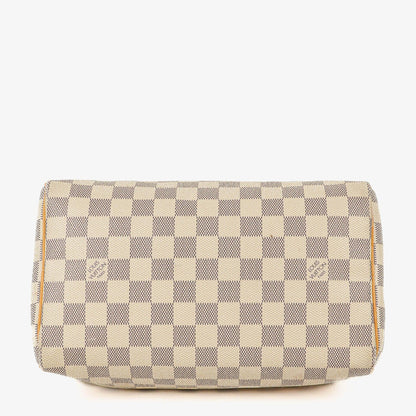 Louis Vuitton Speedy 25 Handtasche aus beschichtetem Damier Azur Canvas