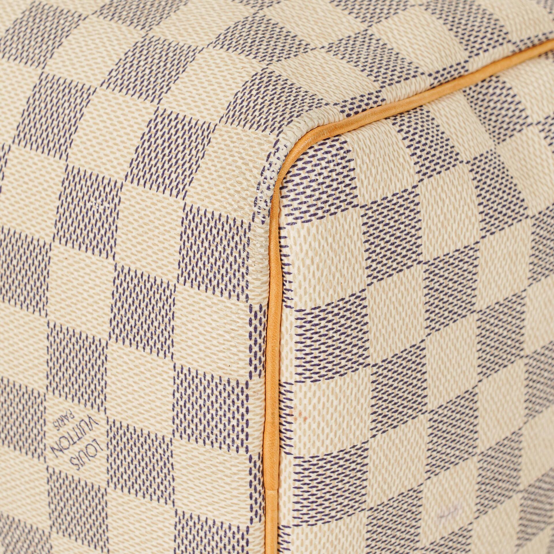 Louis Vuitton Speedy 25 Handtasche aus beschichtetem Damier Azur Canvas