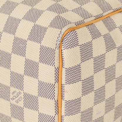Louis Vuitton Speedy 25 Handtasche aus beschichtetem Damier Azur Canvas