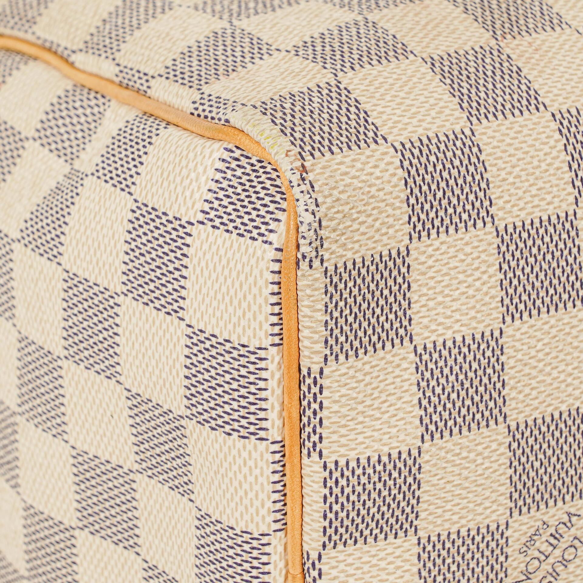 Louis Vuitton Speedy 25 Handtasche aus beschichtetem Damier Azur Canvas