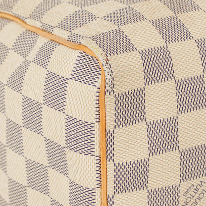 Louis Vuitton Speedy 25 Handtasche aus beschichtetem Damier Azur Canvas