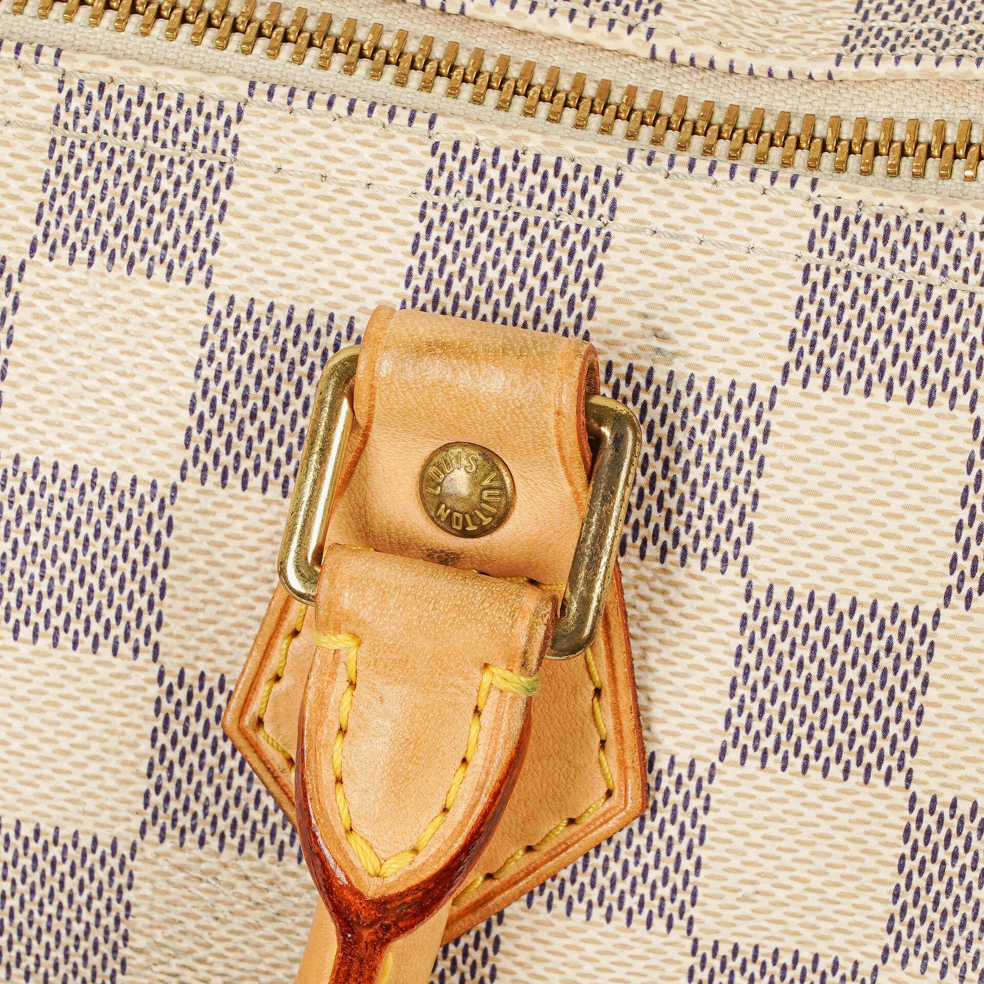 Louis Vuitton Speedy 25 Handtasche aus beschichtetem Damier Azur Canvas