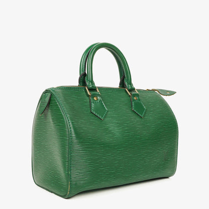 Louis Vuitton Speedy 25 Handtasche aus grünem Epi-Leder