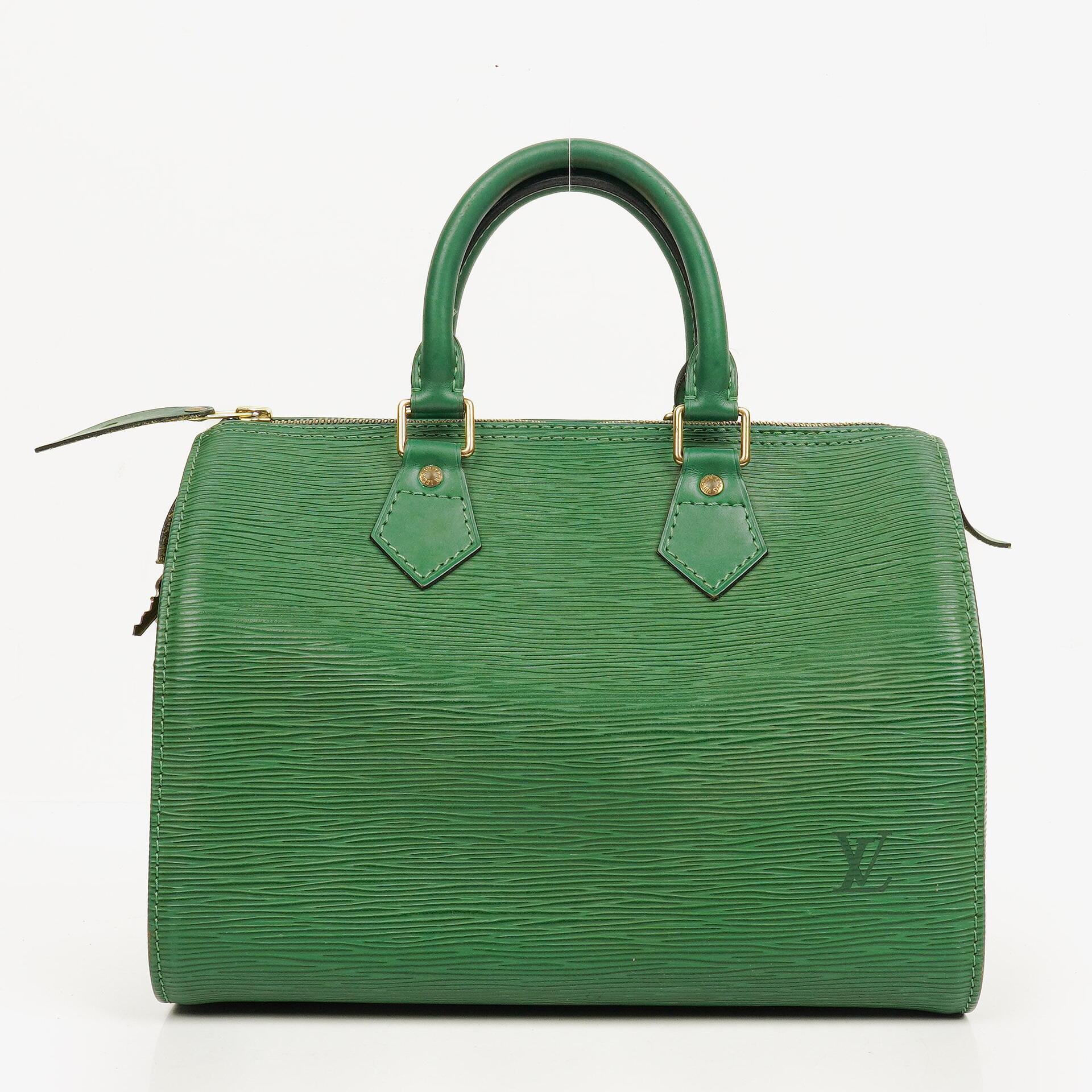 Louis Vuitton Speedy 25 Handtasche aus grünem Epi Leder