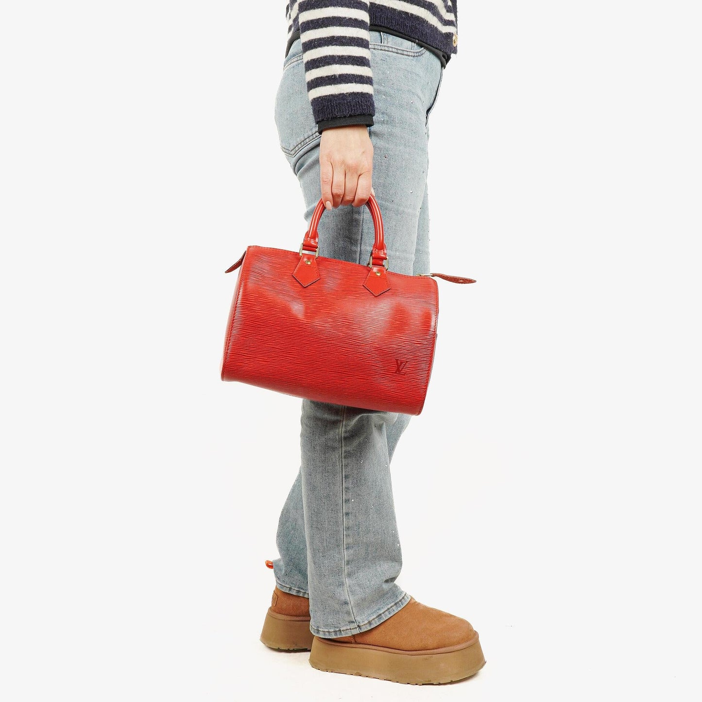 Louis Vuitton Speedy 25 Handtasche aus rotem Epi-Leder