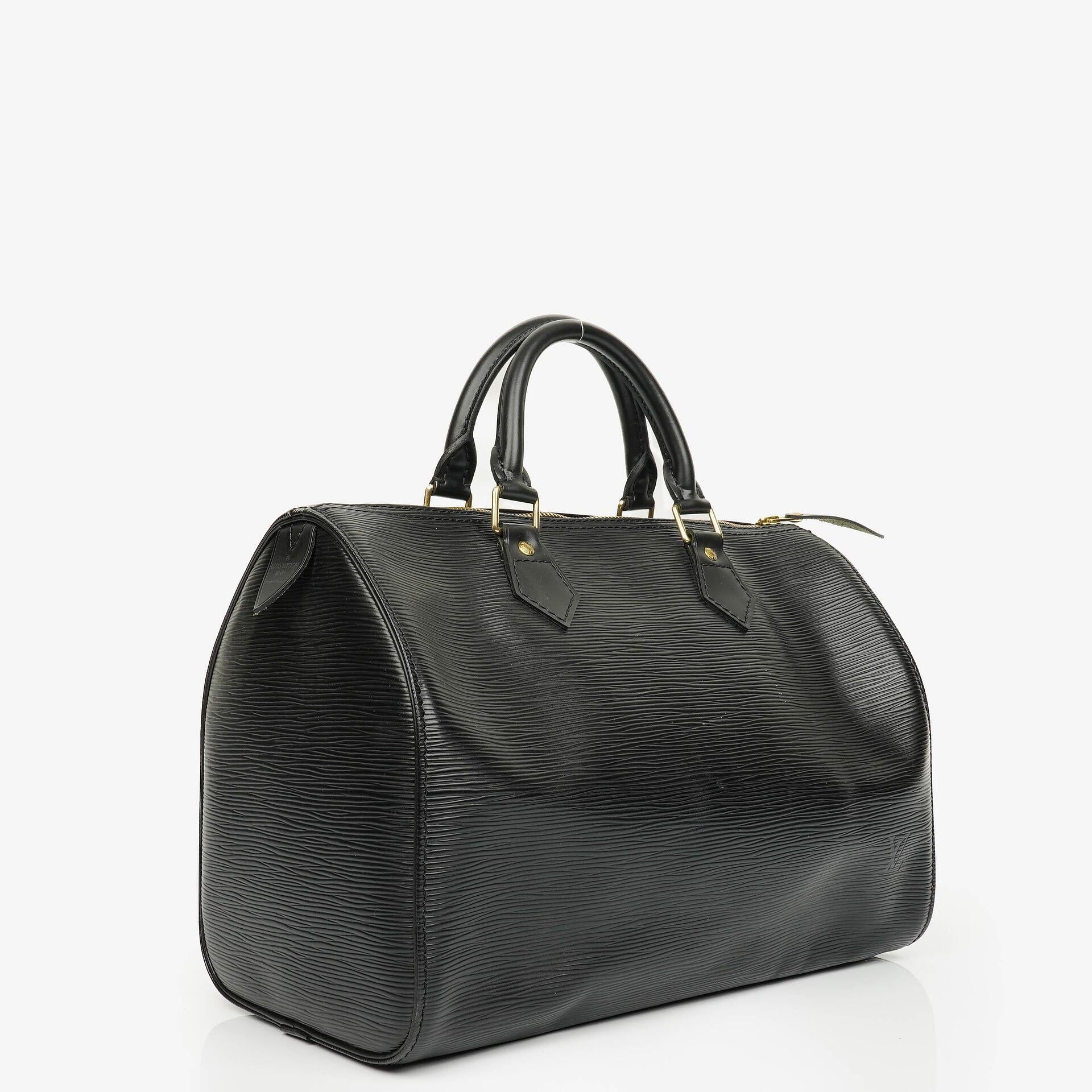 Louis Vuitton Speedy 30 Tasche aus schwarzem Epi-Leder