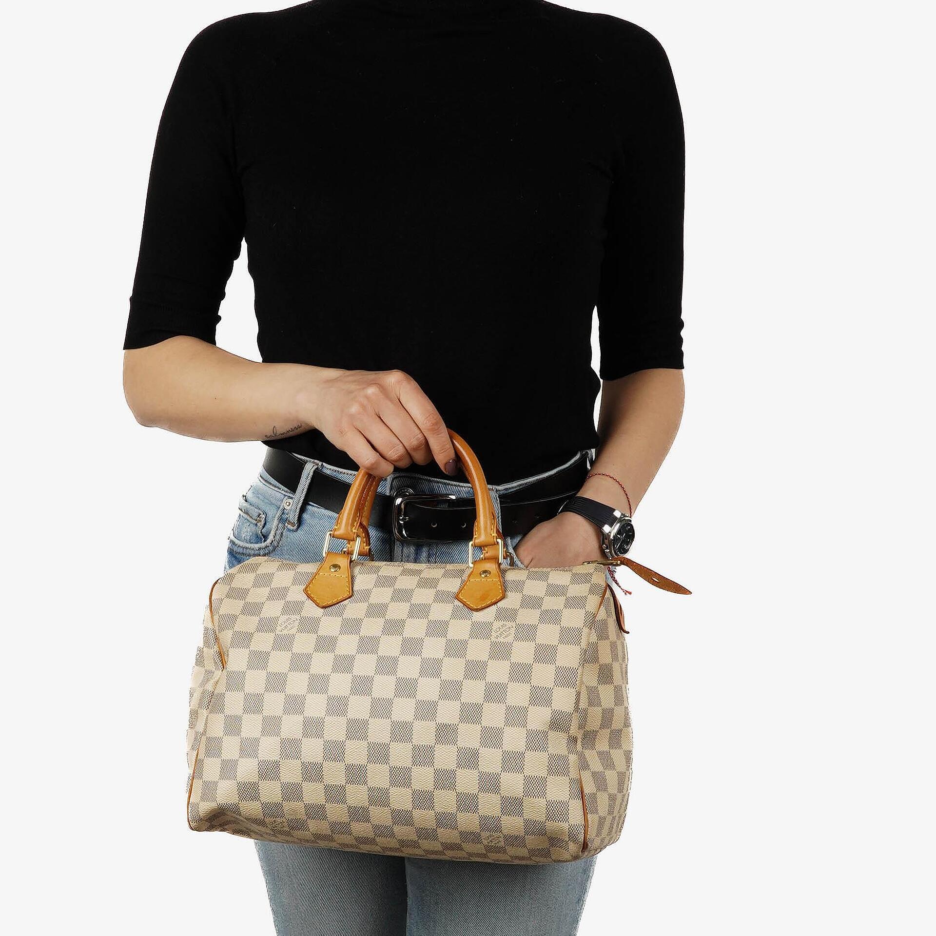 Louis Vuitton Speedy 30 Handtasche aus Damier Azur Canvas
