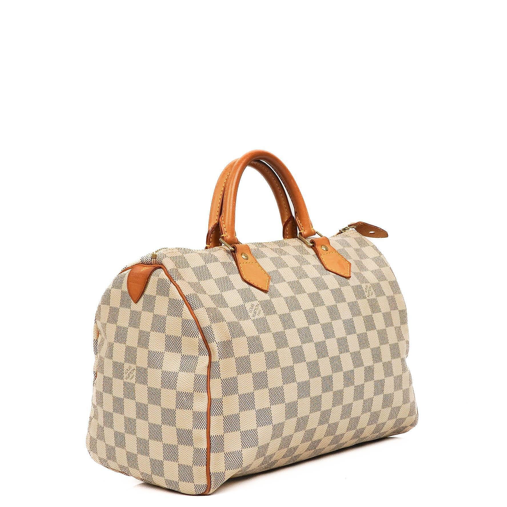 Louis Vuitton Speedy 30 Handtasche aus Damier Azur Canvas