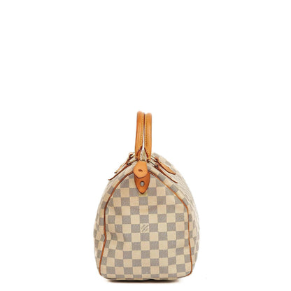 Louis Vuitton Speedy 30 Handtasche aus Damier Azur Canvas
