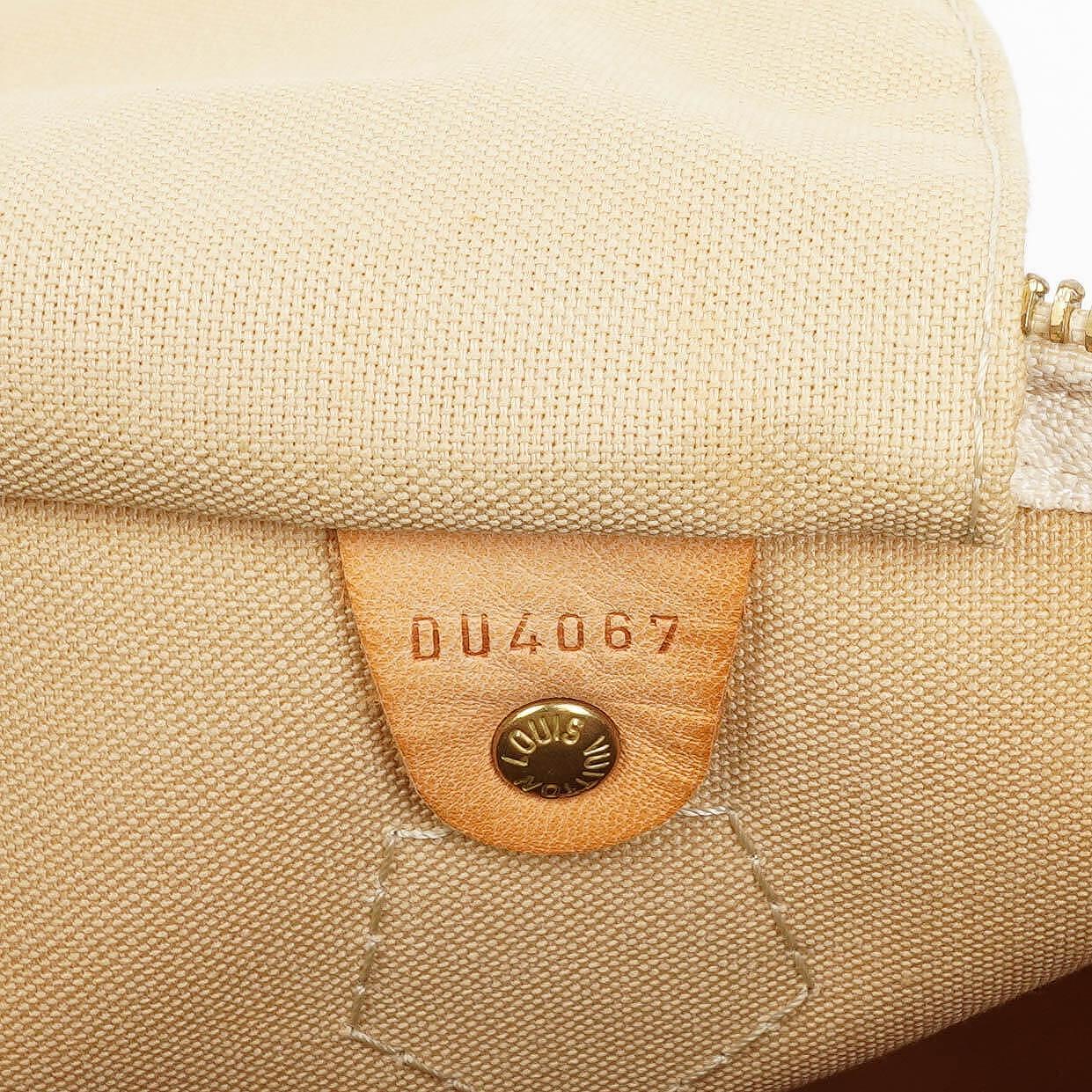 Louis Vuitton Speedy 30 Handtasche aus Damier Azur Canvas