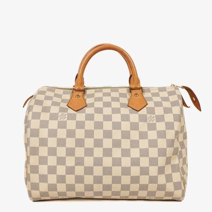 Louis Vuitton Speedy 30 Handtasche aus Damier Azur beschichtetem Canvas