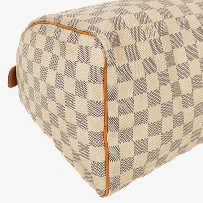 Louis Vuitton Speedy 30 Handtasche aus Damier Azur beschichtetem Canvas