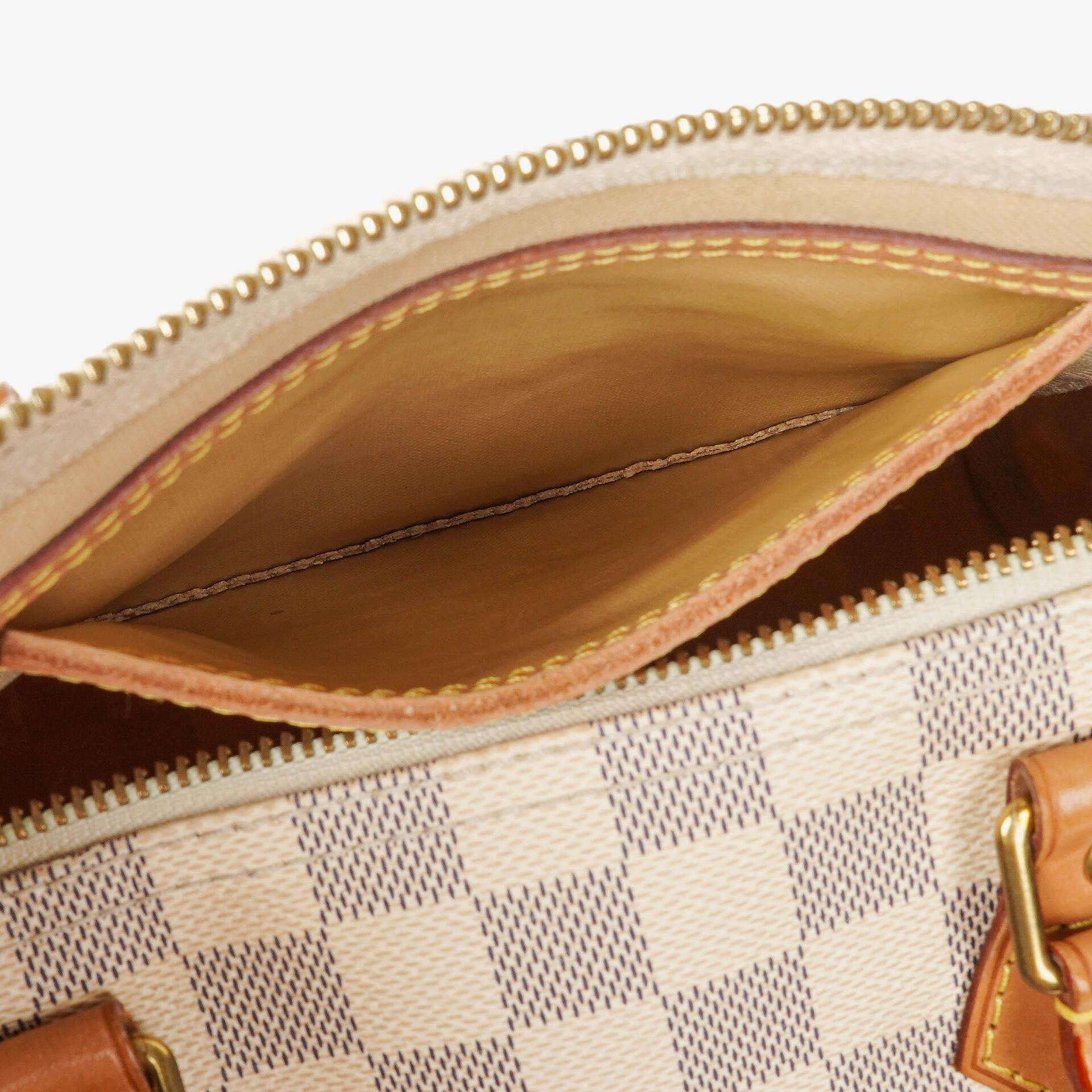 Louis Vuitton Speedy 30 Handtasche aus Damier Azur beschichtetem Canvas