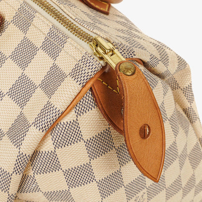 Louis Vuitton Speedy 30 Handtasche aus Damier Azur beschichtetem Canvas