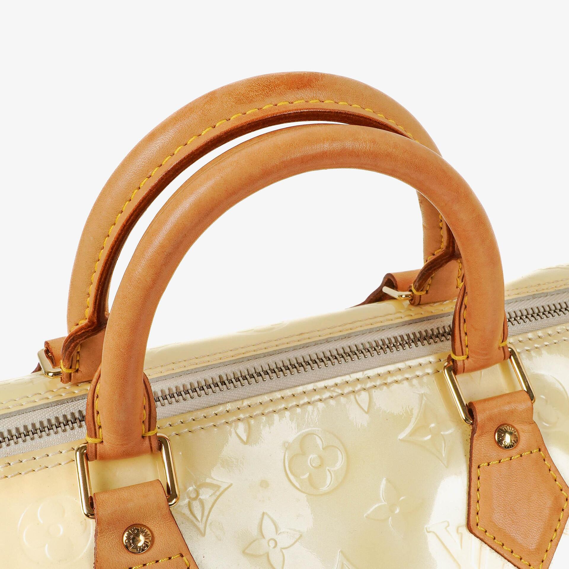 Louis Vuitton Speedy 30 Handtasche aus Perle Monogram Vernis