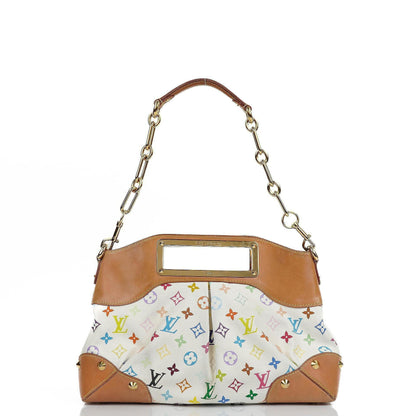 Louis Vuitton Takashi Murakami Judy MM Tasche aus weißem Multicolore Monogram Canvas