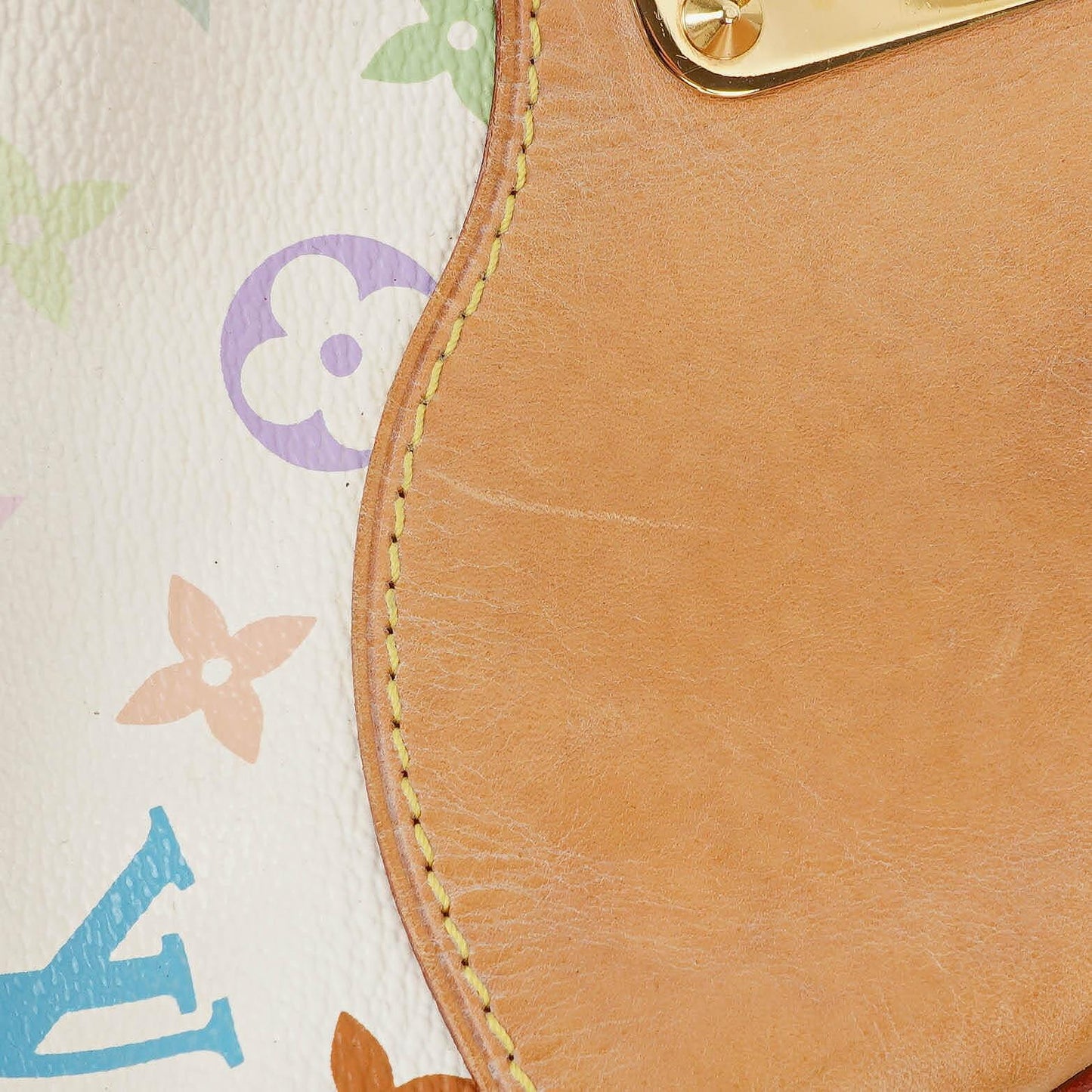 Louis Vuitton Takashi Murakami Judy MM Tasche aus weißem Multicolore Monogram Canvas
