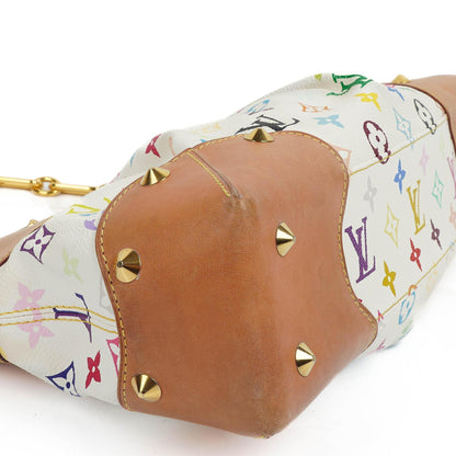 Louis Vuitton Takashi Murakami Judy MM Tasche aus weißem Multicolore Monogram Canvas