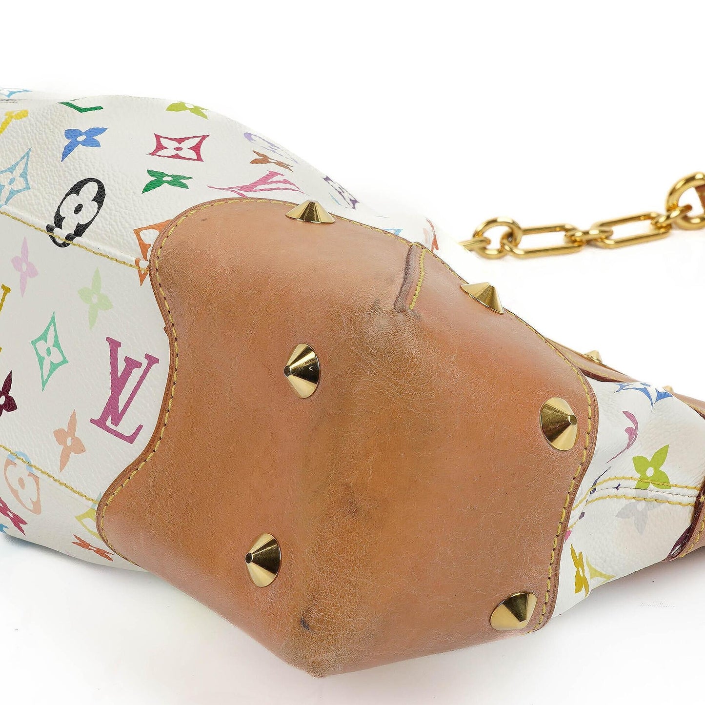 Louis Vuitton Takashi Murakami Judy MM Tasche aus weißem Multicolore Monogram Canvas