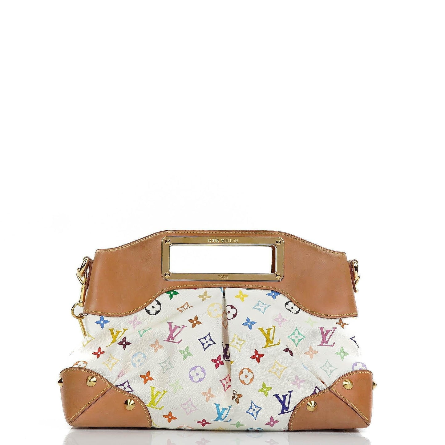 Louis Vuitton Takashi Murakami Judy MM Tasche aus weißem Multicolore Monogram Canvas