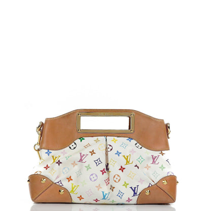 Louis Vuitton Takashi Murakami Judy MM Tasche aus weißem Multicolore Monogram Canvas