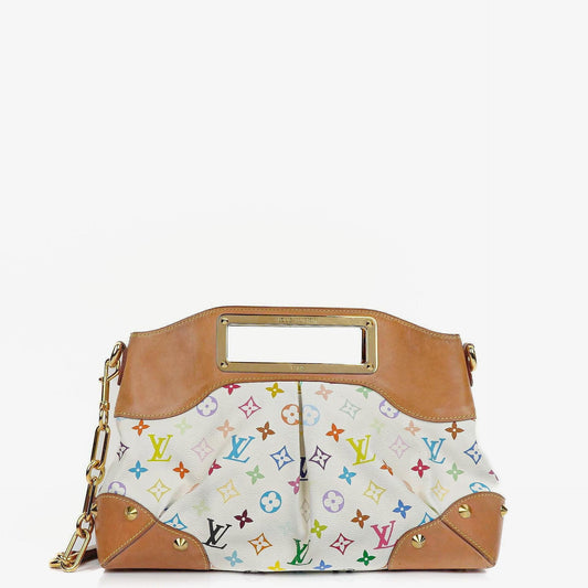 Louis Vuitton Takashi Murakami Judy MM Tasche aus weißem Multicolore Monogram Canvas