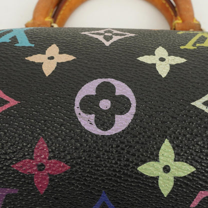 Louis Vuitton Takashi Murakami Nano Speedy Schwarz Mehrfarbiges Monogram Beschichtetes Canvas Mini Tasche