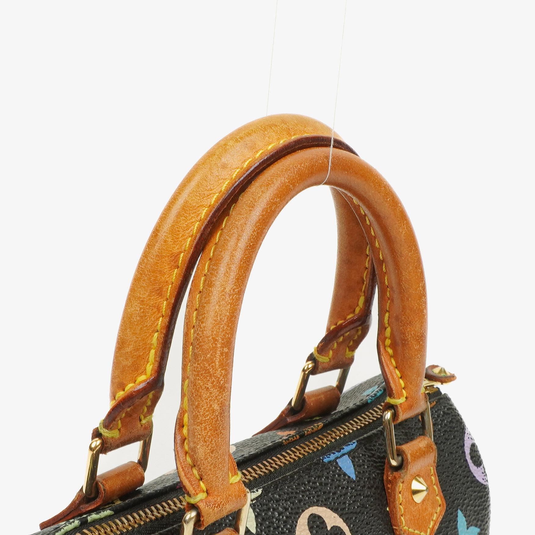 Louis Vuitton Takashi Murakami Nano Speedy Schwarz Mehrfarbiges Monogram Beschichtetes Canvas Mini Tasche