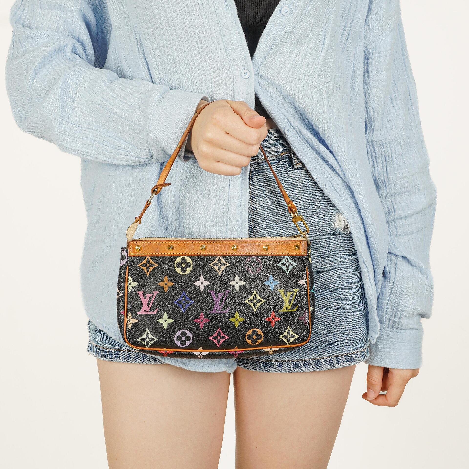Louis Vuitton Takashi Murakami Pochette Accessoire Multicolor Clutch Handtasche