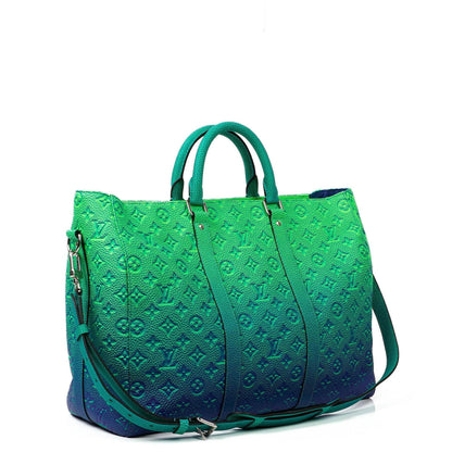 Louis Vuitton Keepall Tote Taurillon Illusion Monogram Bleu Vert