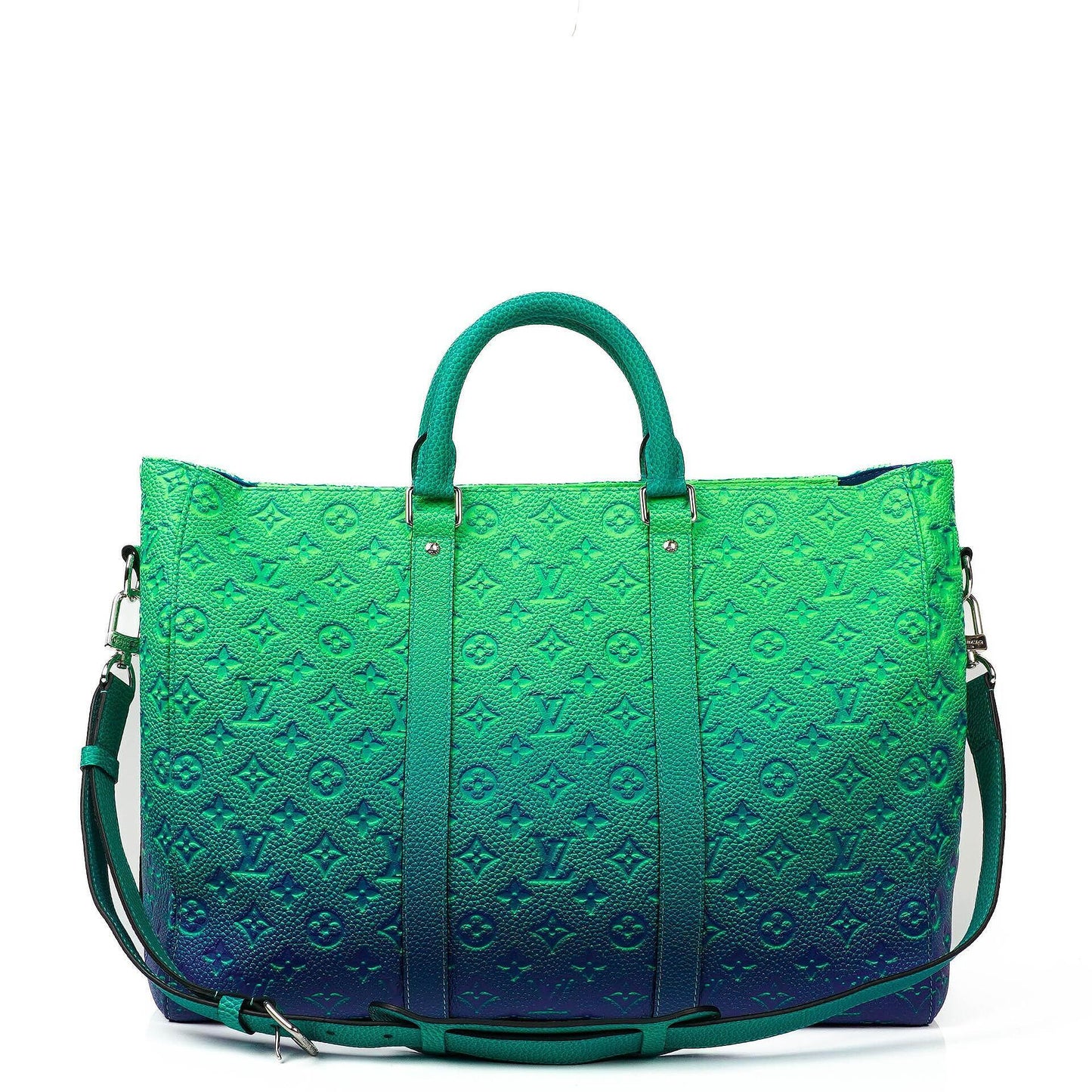 Louis Vuitton Keepall Tote Taurillon Illusion Monogram Bleu Vert