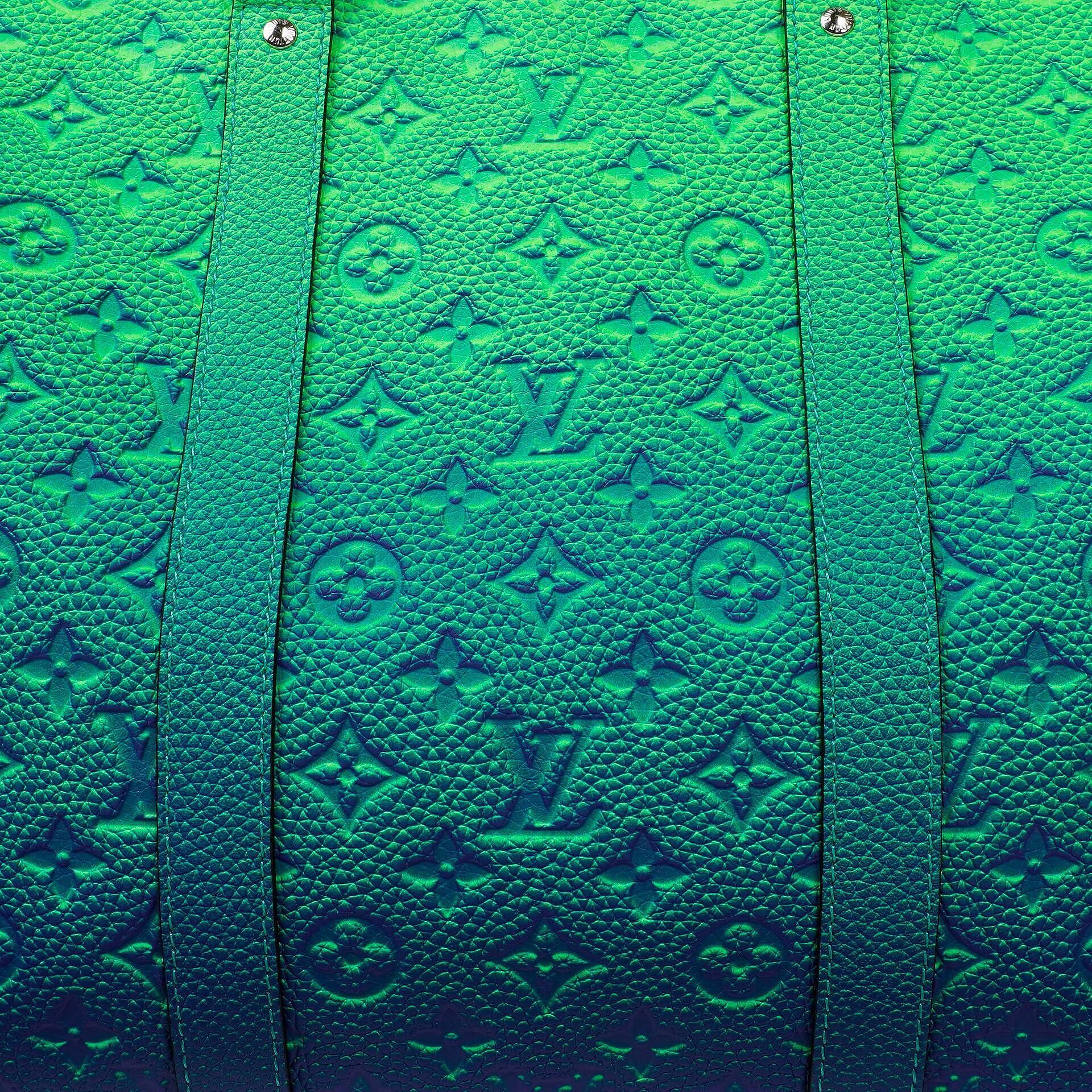 Louis Vuitton Keepall Tote Taurillon Illusion Monogram Bleu Vert