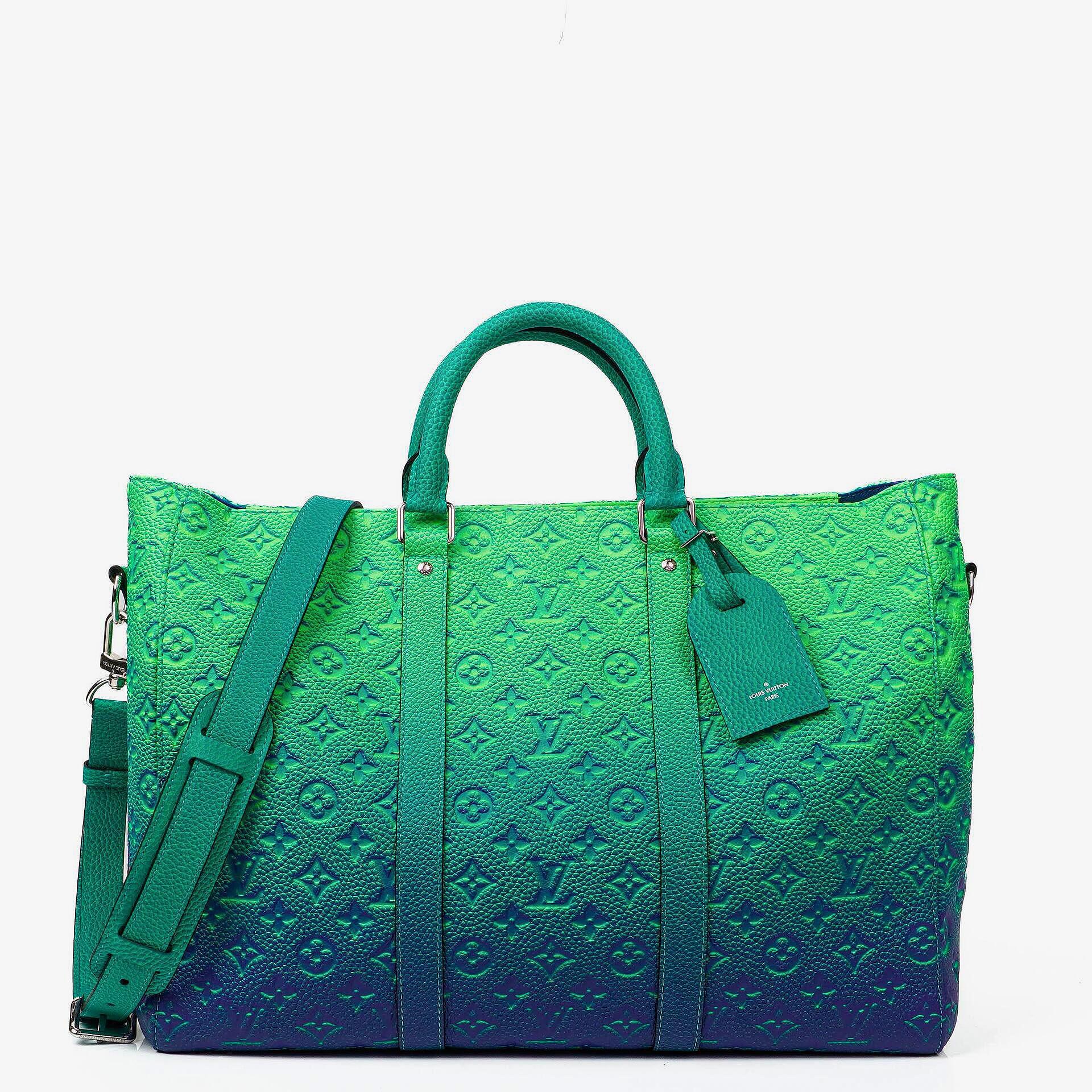 Louis Vuitton Keepall Tote Taurillon Illusion Monogram Bleu Vert
