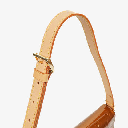 Louis Vuitton Thompson Schultertasche aus bronzefarbenem Monogram Vernis Leder