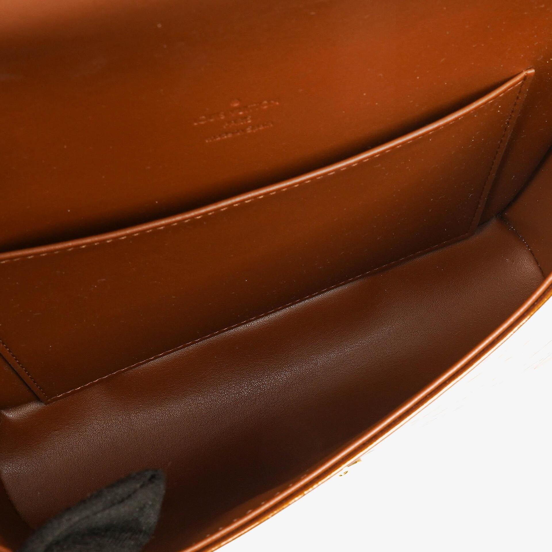 Louis Vuitton Thompson Schultertasche aus bronzefarbenem Monogram Vernis Leder