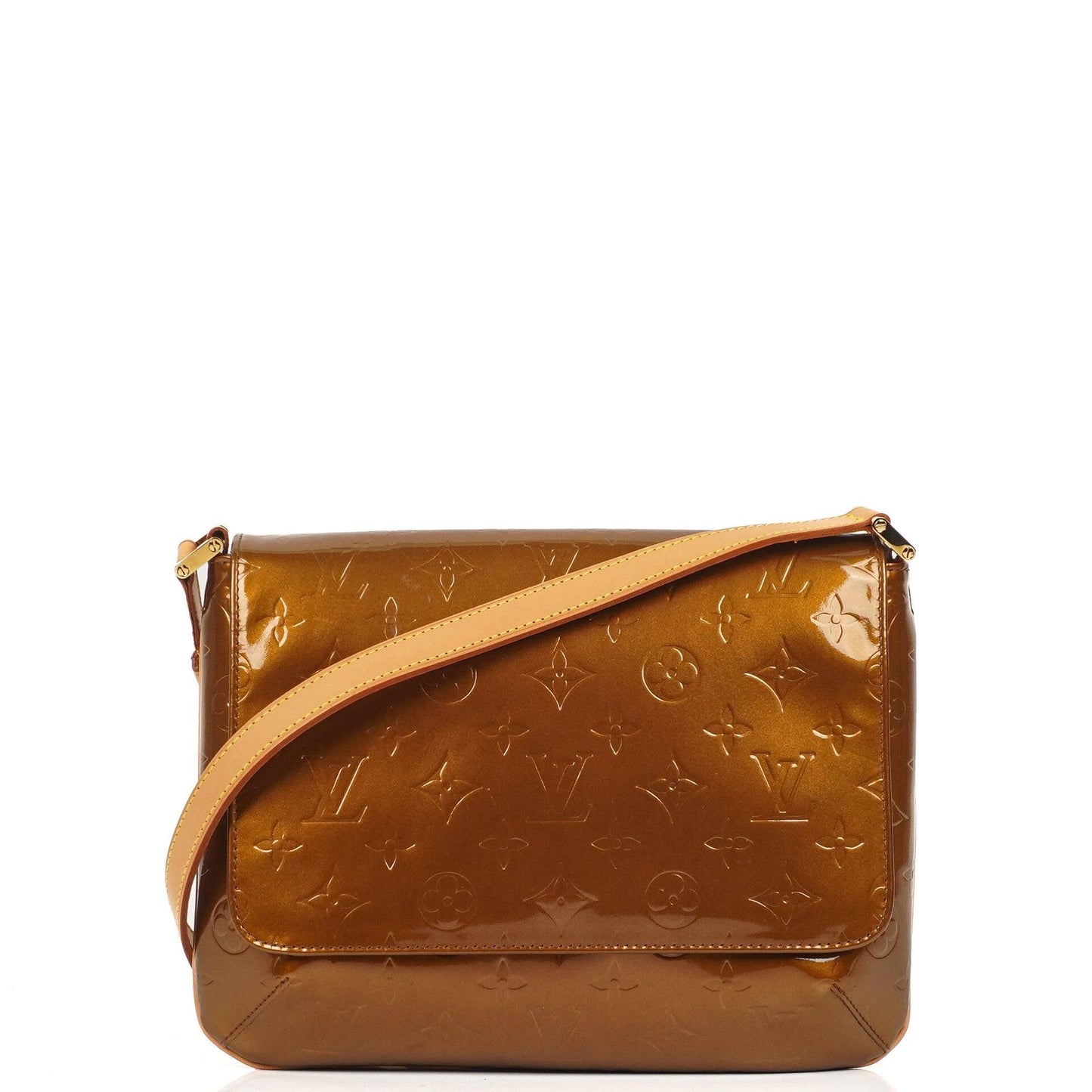 Louis Vuitton Thompson Street Schultertasche aus bronze Monogram Vernis Leder