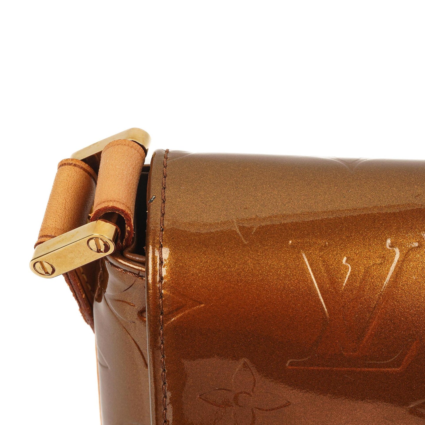 Louis Vuitton Thompson Street Schultertasche aus bronze Monogram Vernis Leder