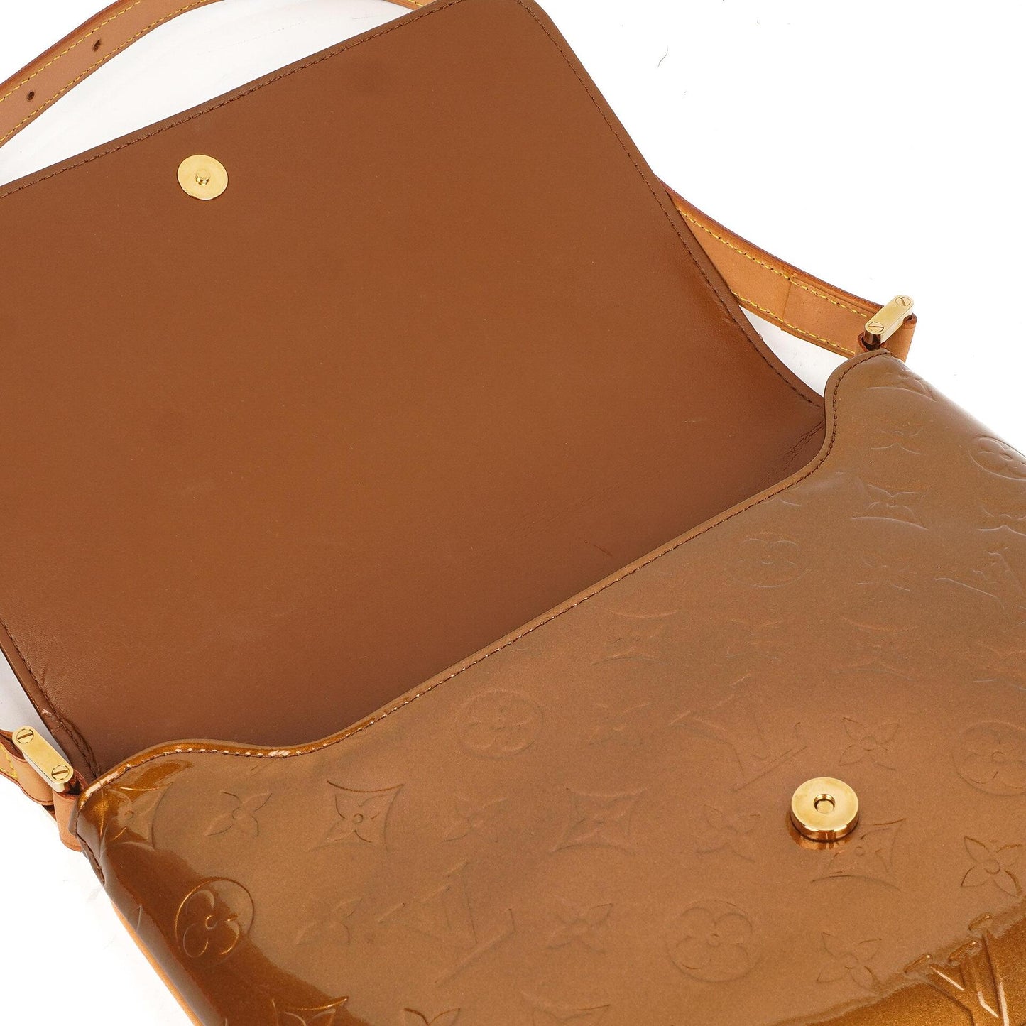 Louis Vuitton Thompson Street Schultertasche aus bronze Monogram Vernis Leder