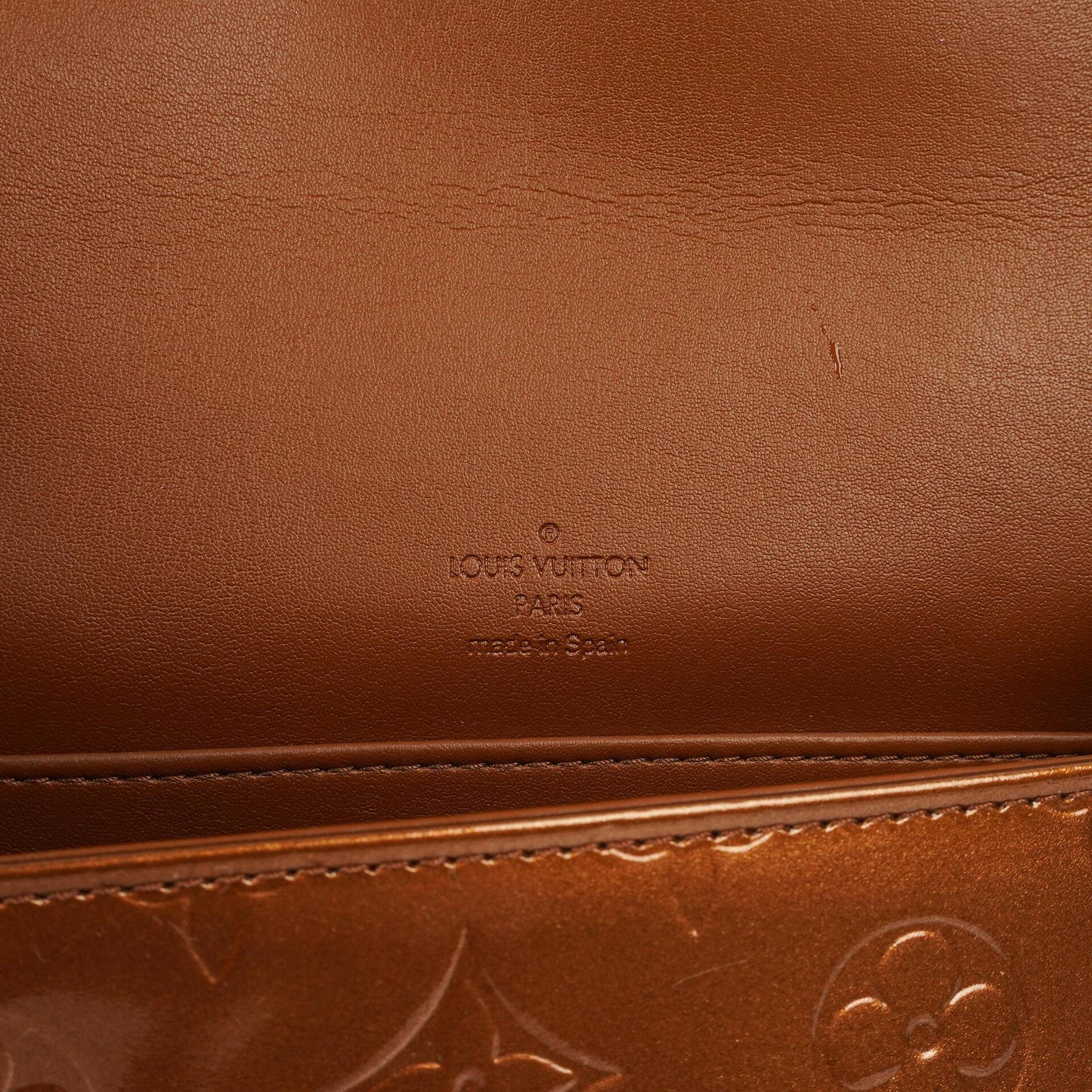 Louis Vuitton Thompson Street Schultertasche aus bronze Monogram Vernis Leder