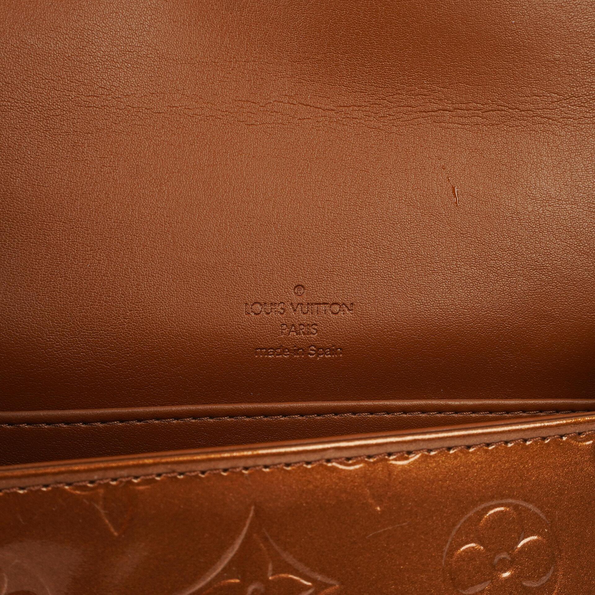 Louis Vuitton Thompson Street Schultertasche aus bronze Monogram Vernis Leder