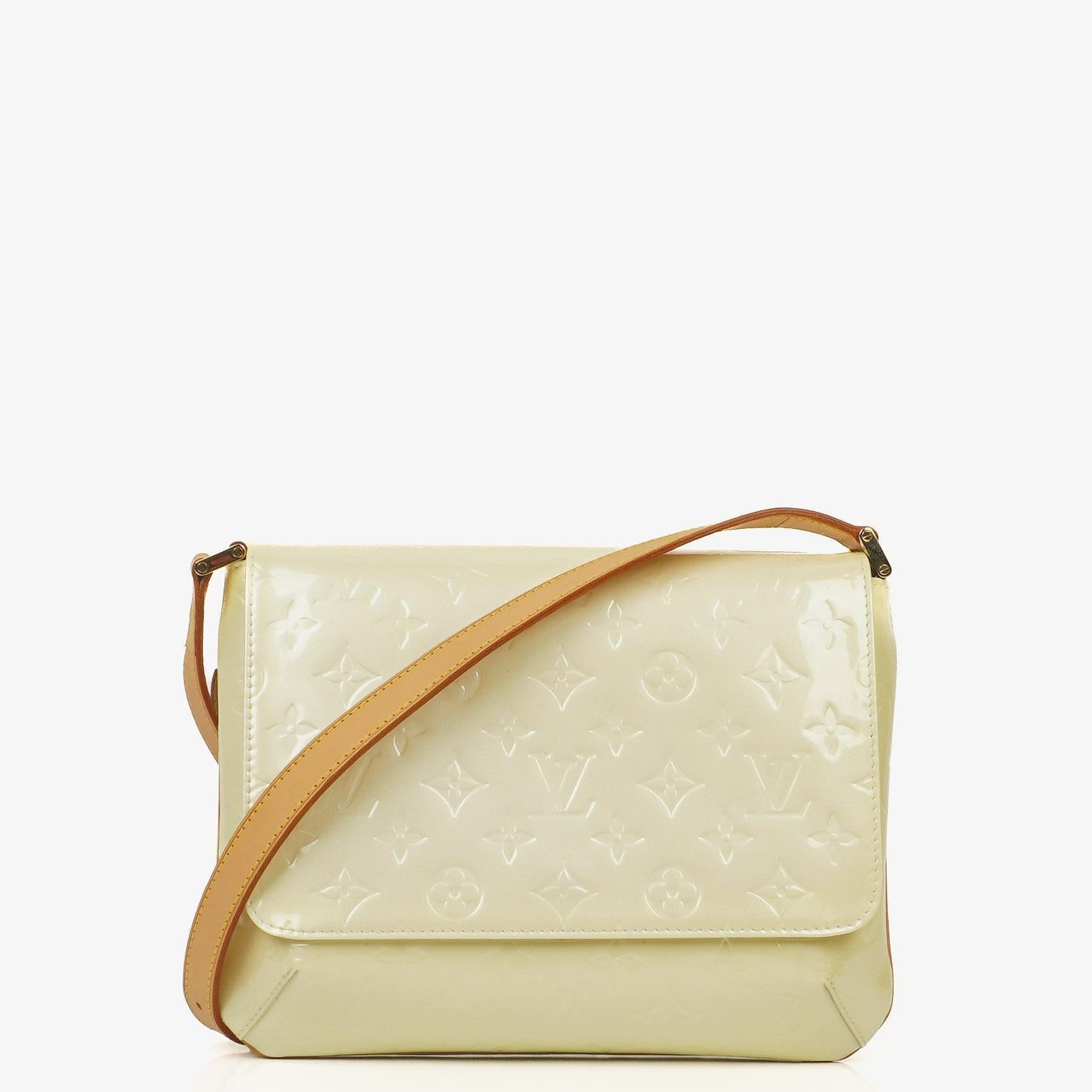 Louis Vuitton Thompson Street Schultertasche aus Perle Monogram Vernis Leder