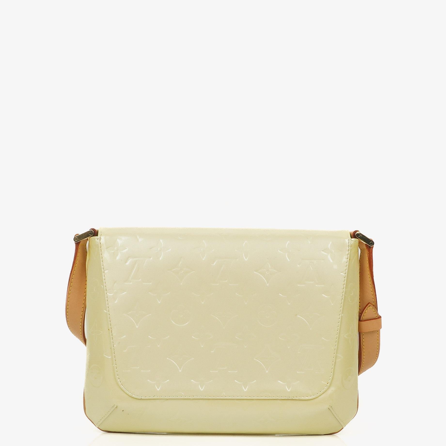 Louis Vuitton Thompson Street Schultertasche aus Perle Monogram Vernis Leder