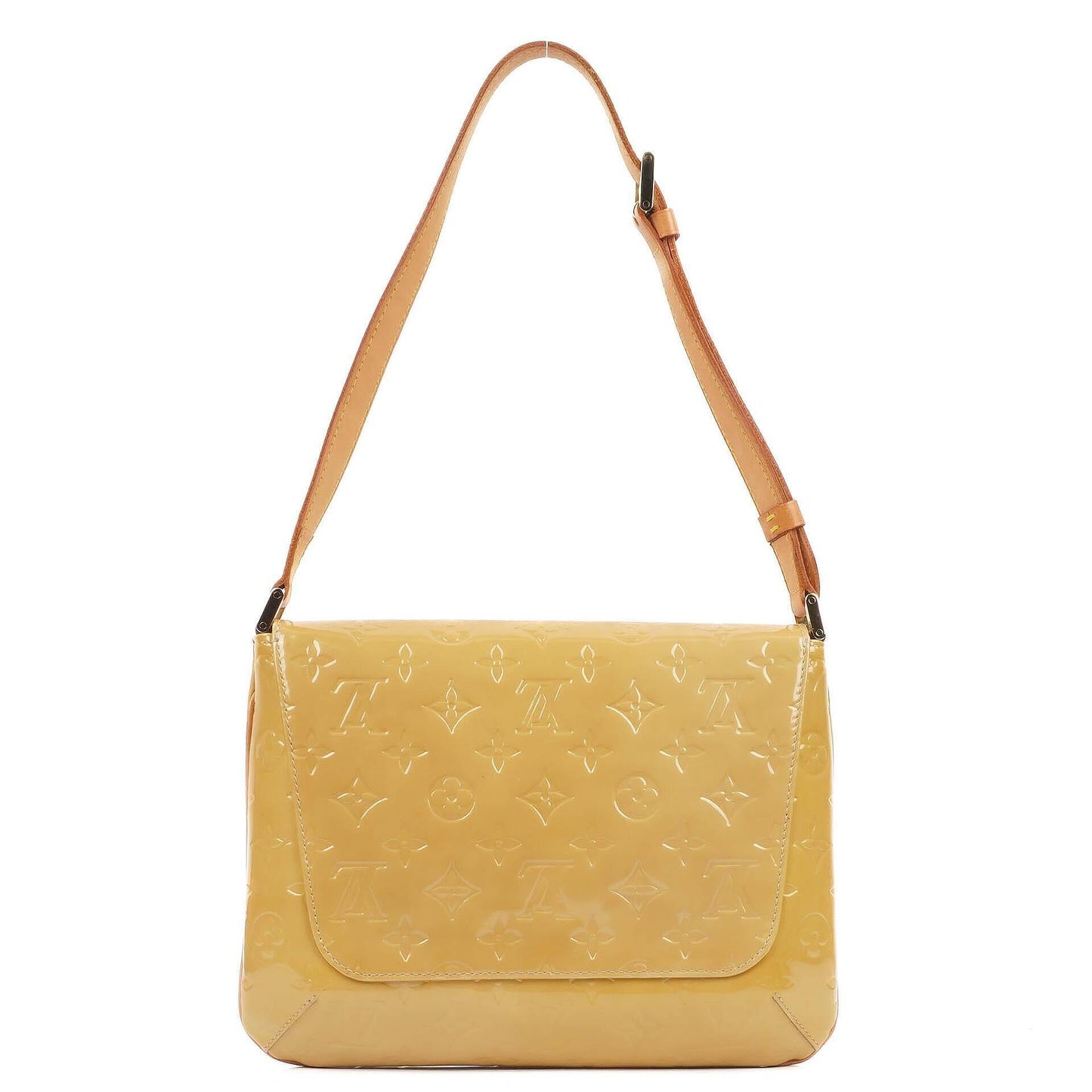 Louis Vuitton Thompson Street Schultertasche aus gelbem Monogram Vernis Leder