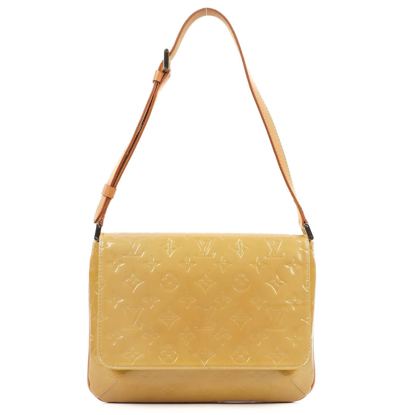 Louis Vuitton Thompson Street Schultertasche aus gelbem Monogram Vernis Leder