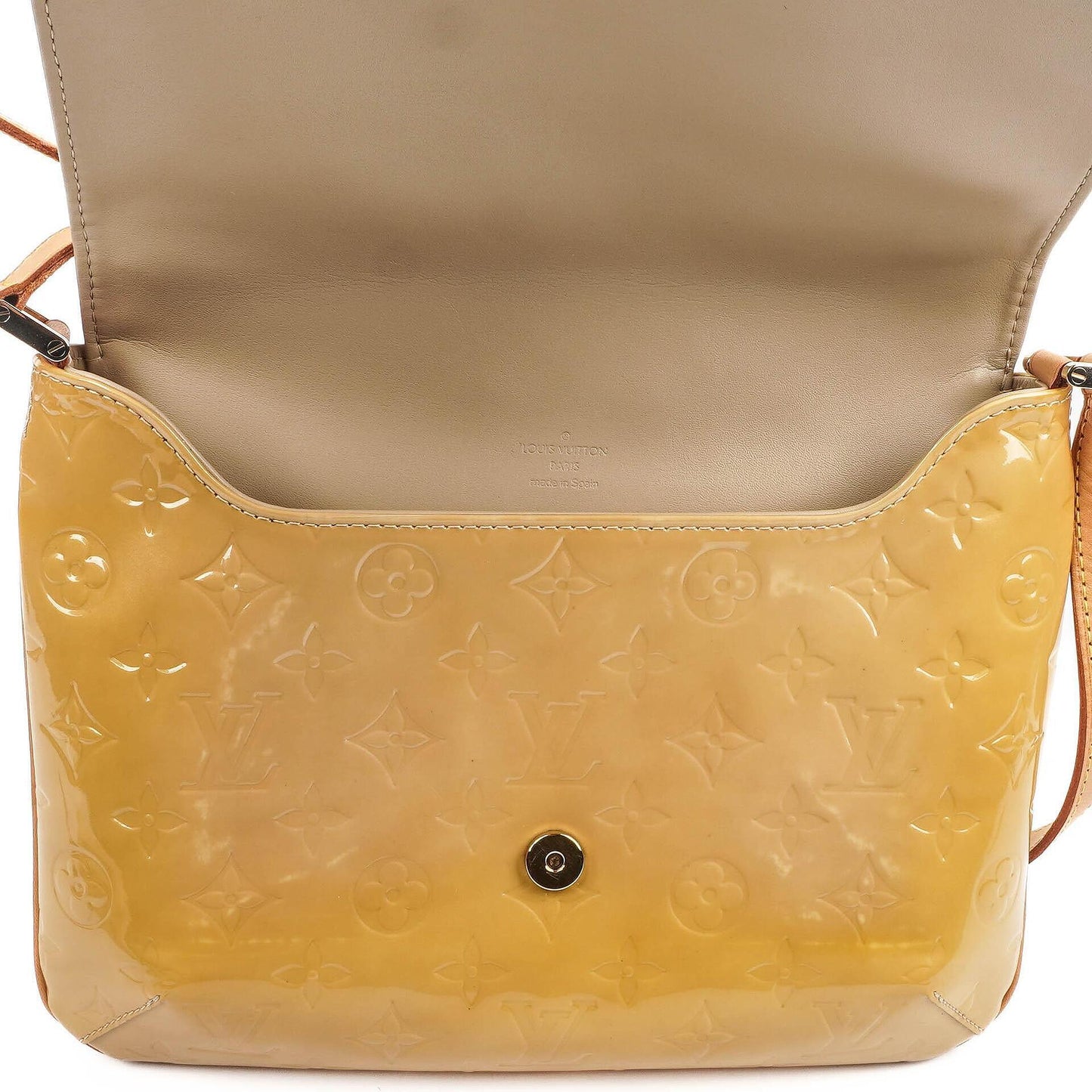 Louis Vuitton Thompson Street Schultertasche aus gelbem Monogram Vernis Leder