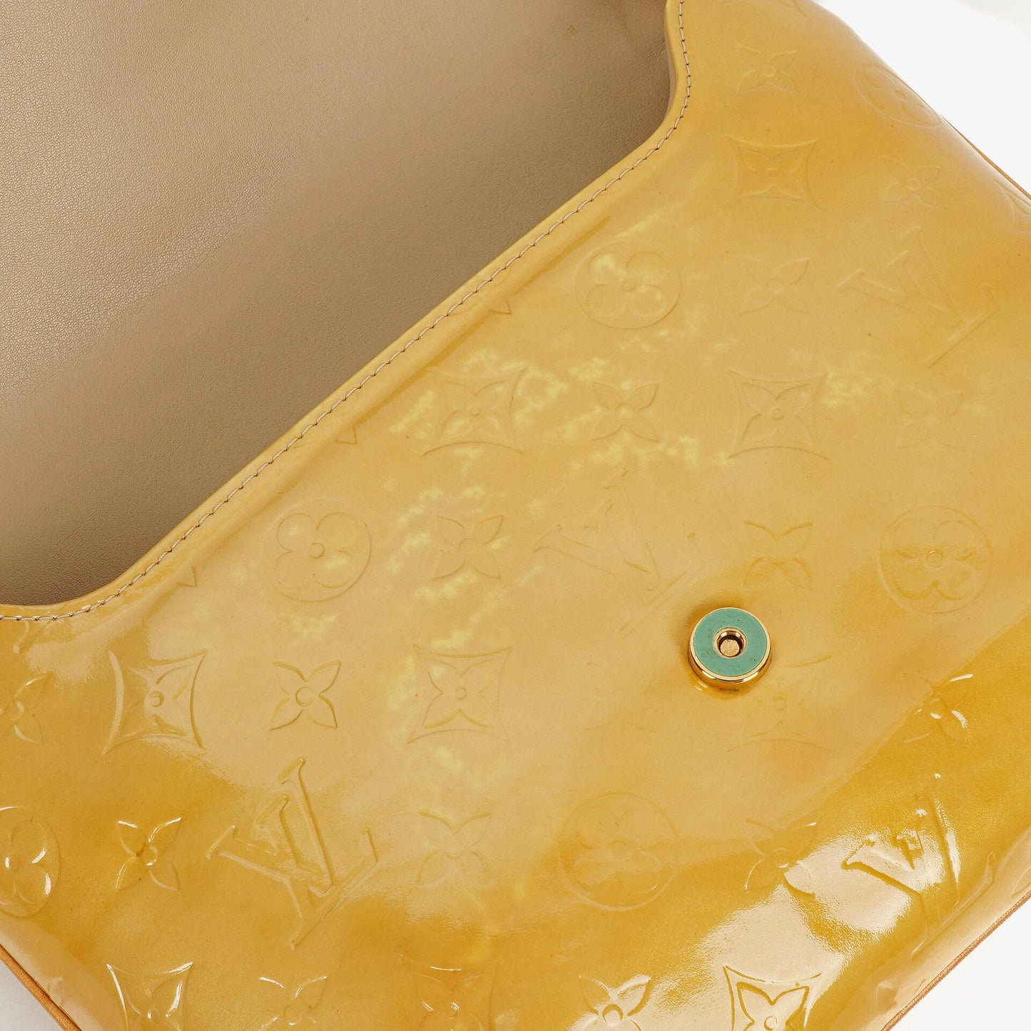 Louis Vuitton Thompson Schultertasche aus gelbem Monogram Vernis Leder