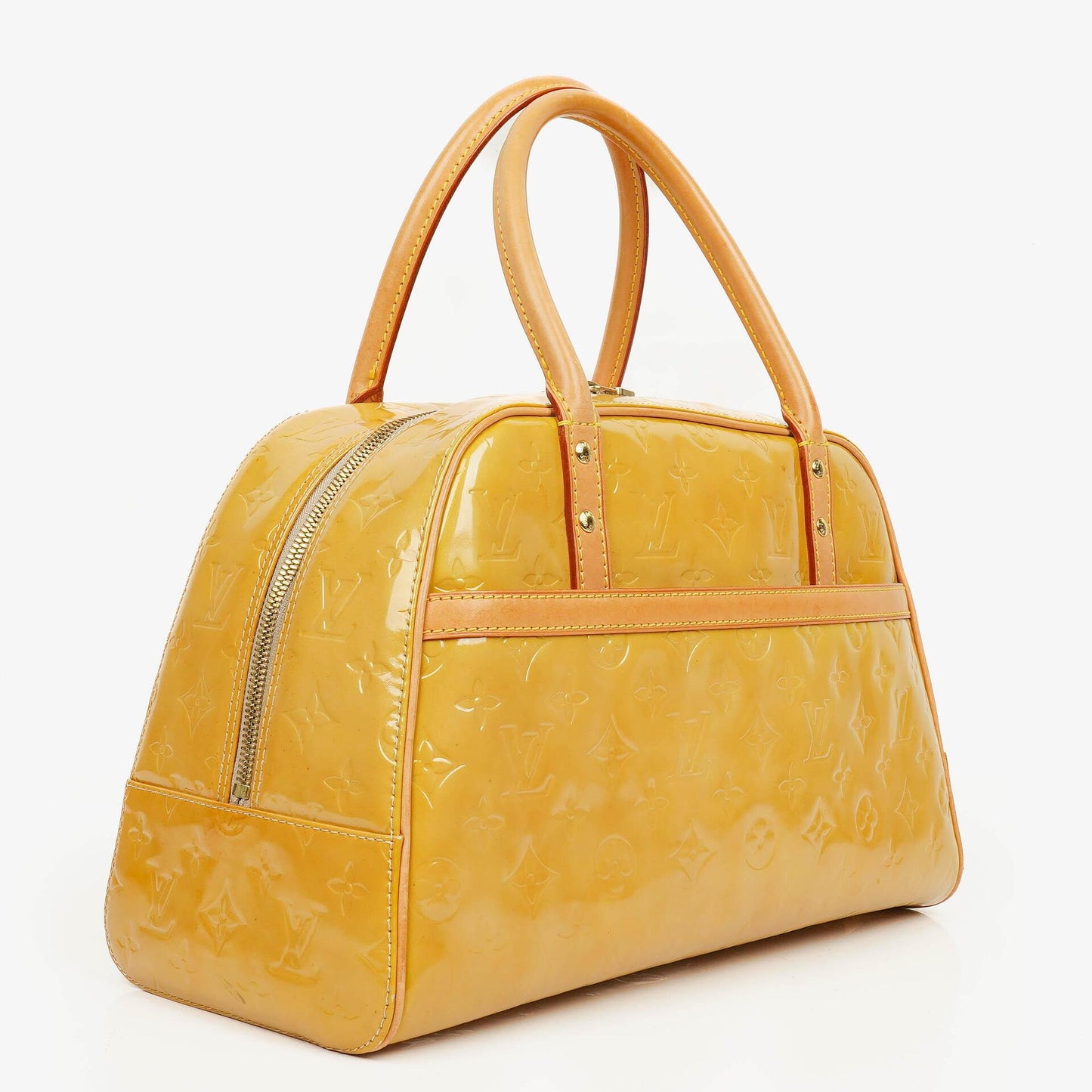 Louis Vuitton Tompkins Tasche aus gelbem Lackleder