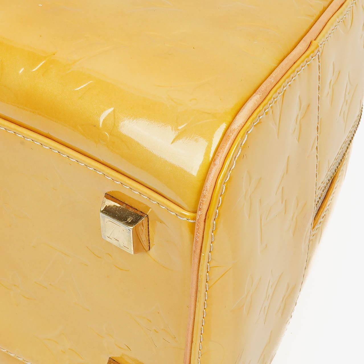 Louis Vuitton Tompkins Tasche aus gelbem Lackleder